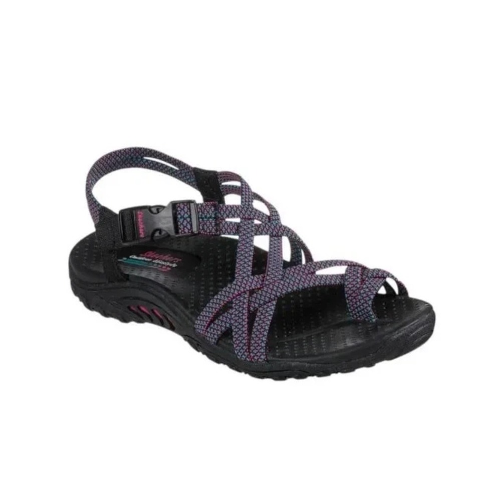 Skechers Reggae Irie Mon Women's 11 Slingback Sandals Granola Gorpcore Pink Teal